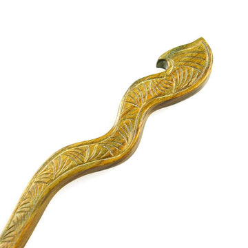 CrystalMood Handmade Carved Wood Hair Stick Brook 7.1" Lignum-vitae